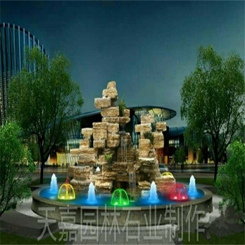 咸安水幕墙喷泉设计